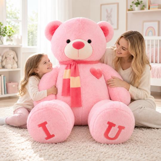Large Plush Mascot Pillow Toy Pink Bear 120 cm, photo 8