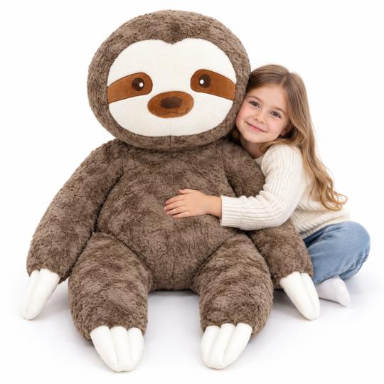 Large Plush Mascot Pillow Toy Brown Sloth 100cm