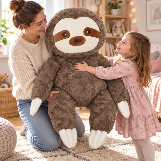 Duża Maskotka Pluszak Poduszka Zabawka Brązowy Leniwiec 100cm, zdjęcie 8