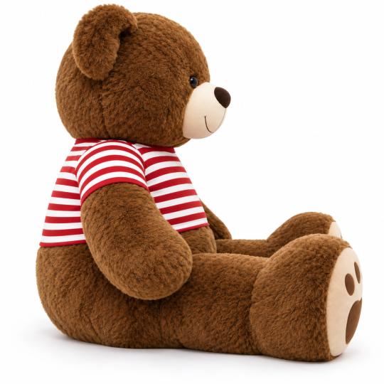 Large Plush Mascot Brown Bear in T-Shirt Red Stripes 200 cm, photo 7
