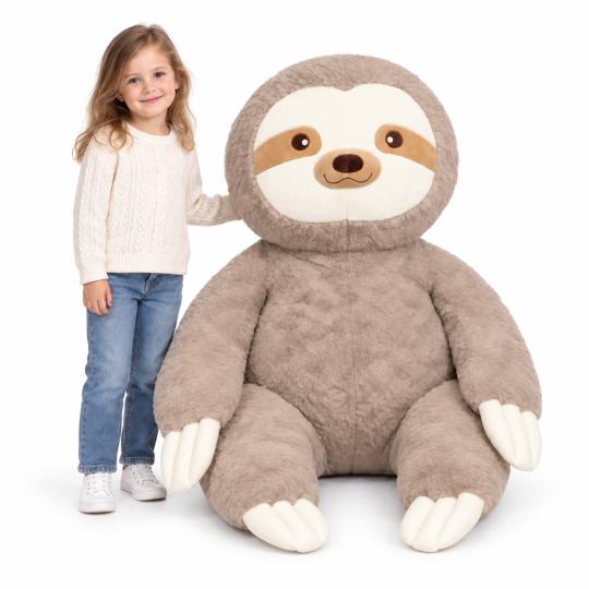 Large Plush Mascot Pillow Toy Beige Sloth 100cm