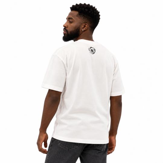 White Oversized T-Shirt with Trendy Glasses Motif, Stylish and Comfortable, photo 4