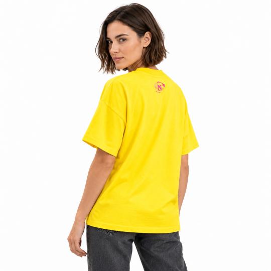 Żółta Koszulka Oversized z Modnym Motywem Okularów, Stylowa i Wygodna, zdjęcie 4