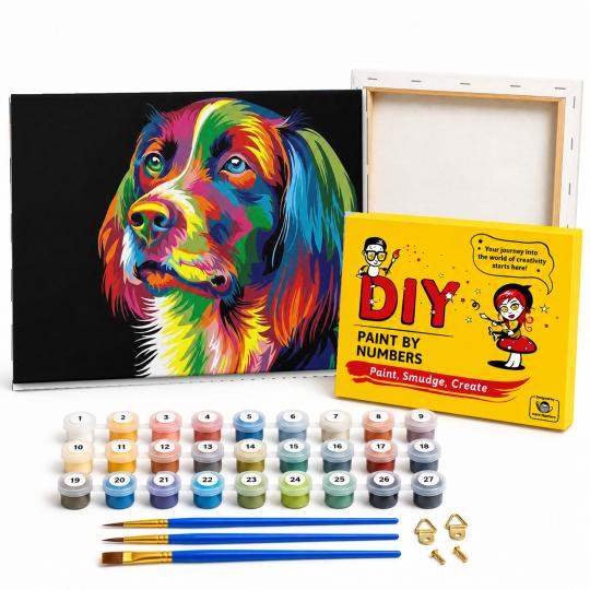 Paintings - Colourful Dog 50x40 cm