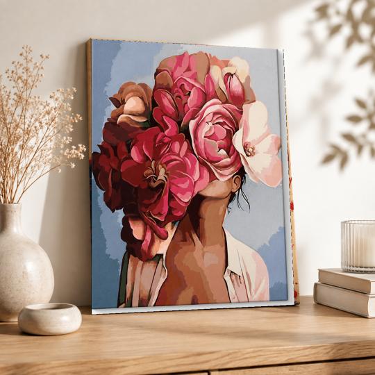 MALOWANIE PO NUMERACH Obrazy do malowania  - Kobieta z kwiatami 40x50 cm, zdjęcie 8
