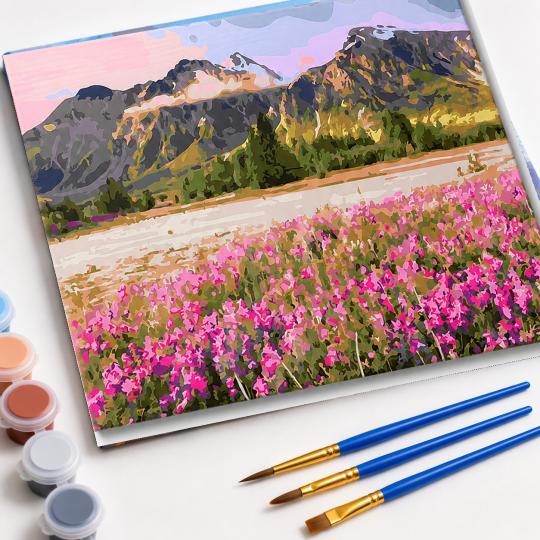 PAINT BY NUMBERS WITH FRAME Paintings - Colourful Landscape 50x40 cm, photo 4