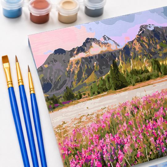 PAINT BY NUMBERS WITH FRAME Paintings - Colourful Landscape 50x40 cm, photo 5