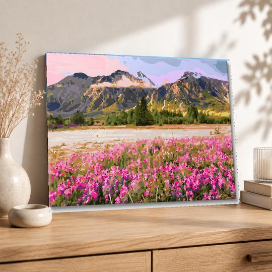 PAINT BY NUMBERS WITH FRAME Paintings - Colourful Landscape 50x40 cm, photo 8