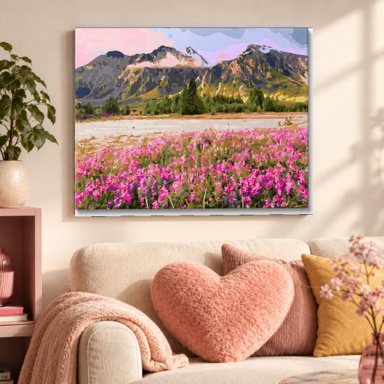 PAINT BY NUMBERS WITH FRAME Paintings - Colourful Landscape 50x40 cm, photo 9