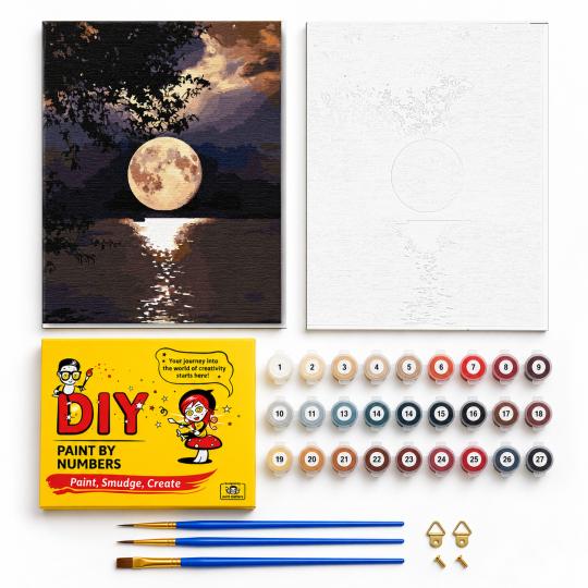 PAINT BY NUMBERS WITH FRAME Paintings - Full Moon 40x50 cm, photo 2