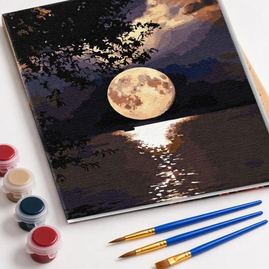 PAINT BY NUMBERS WITH FRAME Paintings - Full Moon 40x50 cm, photo 4