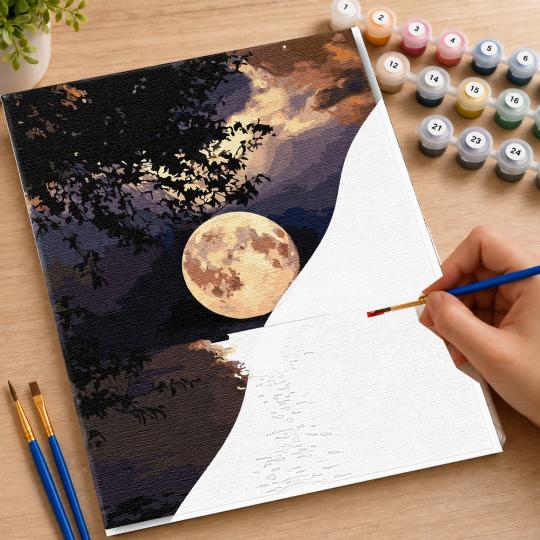 PAINT BY NUMBERS WITH FRAME Paintings - Full Moon 40x50 cm, photo 7