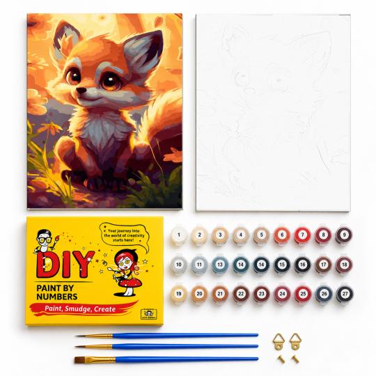 PAINT BY NUMBERS WITH FRAME Paintings - Little Fox 40x50 cm, photo 2