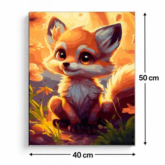 PAINT BY NUMBERS WITH FRAME Paintings - Little Fox 40x50 cm, photo 3