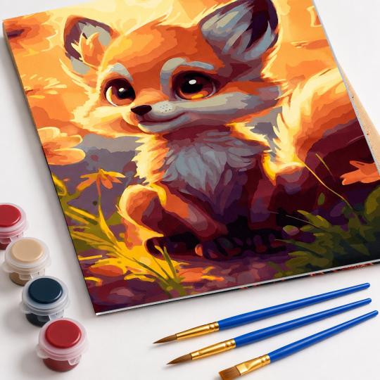PAINT BY NUMBERS WITH FRAME Paintings - Little Fox 40x50 cm, photo 4