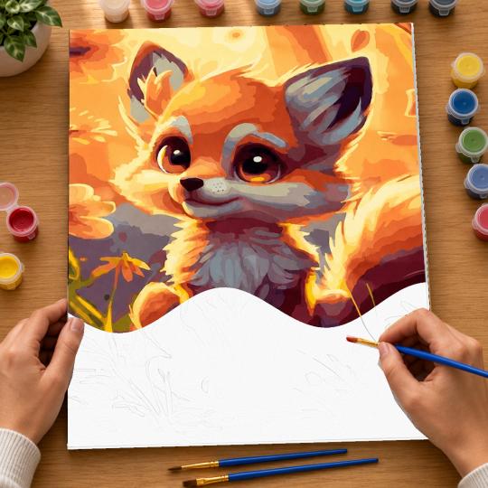 PAINT BY NUMBERS WITH FRAME Paintings - Little Fox 40x50 cm, photo 6