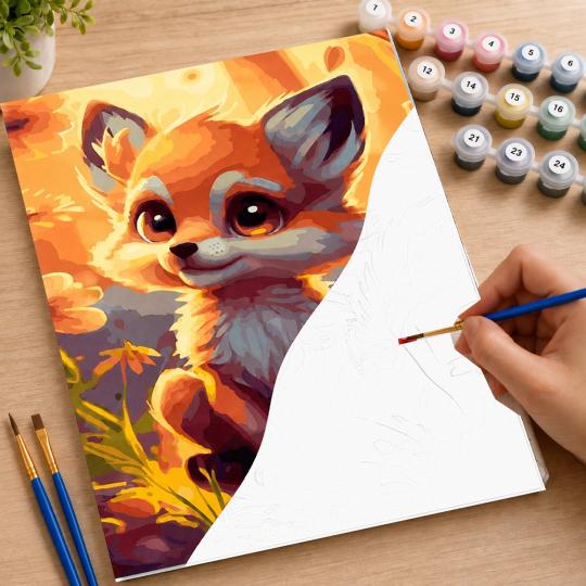 PAINT BY NUMBERS WITH FRAME Paintings - Little Fox 40x50 cm, photo 7