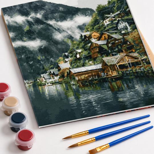 PAINT BY NUMBERS WITH FRAME Paintings - Village 40x50 cm, photo 4