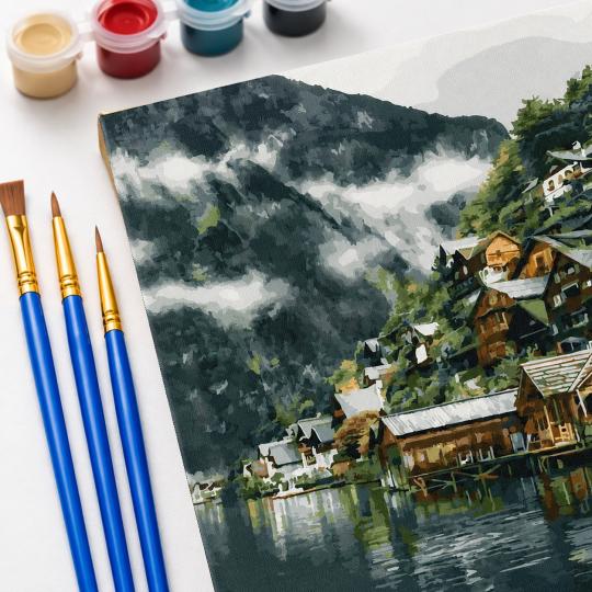 PAINT BY NUMBERS WITH FRAME Paintings - Village 40x50 cm, photo 5