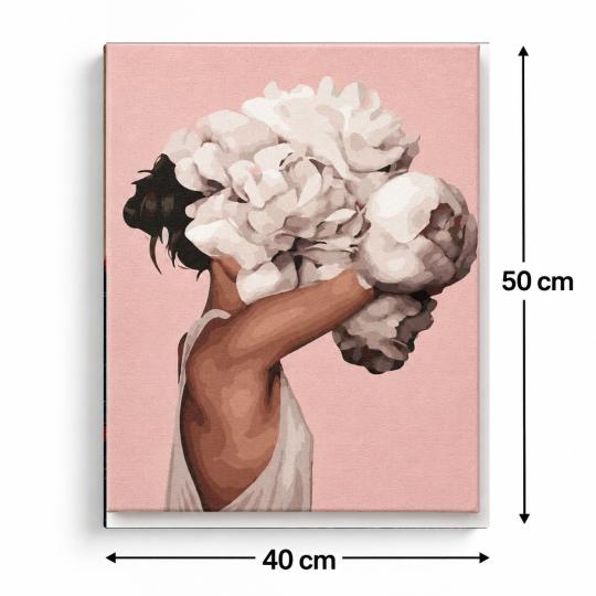 MALOWANIE PO NUMERACH Obrazy do malowania - Kwiaty, Bukiet Piwonii 40x50 cm, zdjęcie 3