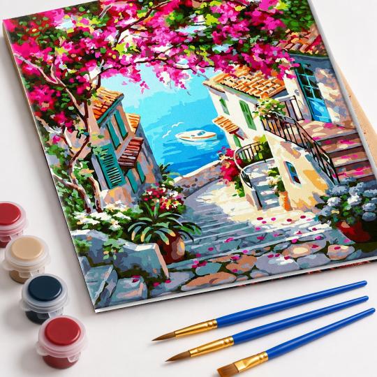 MALOWANIE PO NUMERACH Z RAMĄ Obrazy do malowania - Schody do Morza 40x50 cm, zdjęcie 4