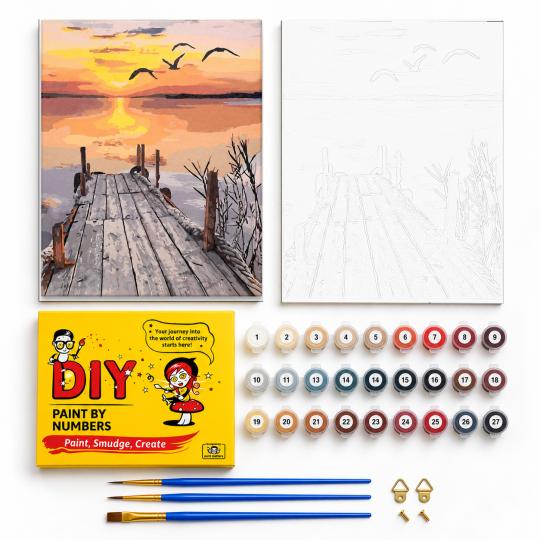 PAINT BY NUMBERS Paintings - Pier at Sunset 40x50cm, photo 2