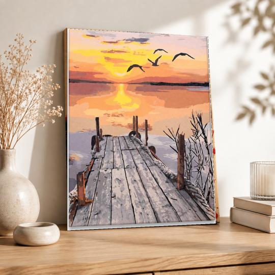 PAINT BY NUMBERS Paintings - Pier at Sunset 40x50cm, photo 8