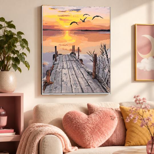 PAINT BY NUMBERS Paintings - Pier at Sunset 40x50cm, photo 9
