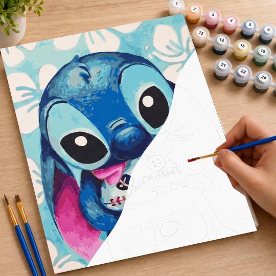 PAINT BY NUMBERS WITH FRAME Paintings - Disney Stitch 40x50 cm, photo 7