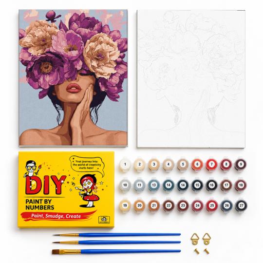 Paint by Numbers with Frame - Flower Lady 40x50 cm, photo 2