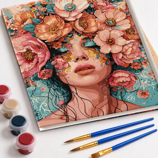 Paint by Numbers with Frame - Floral Whisper 40x50 cm, photo 4