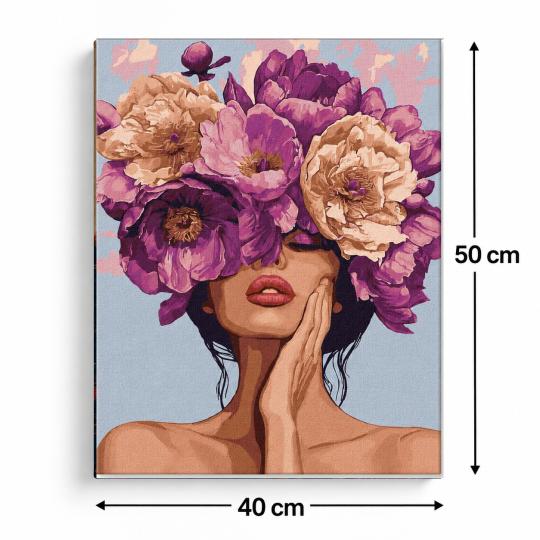 Paint by Numbers with Frame - Flower Lady 40x50 cm, photo 3