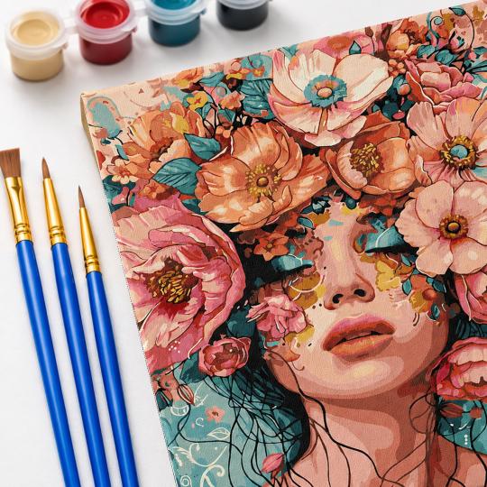 Paint by Numbers with Frame - Floral Whisper 40x50 cm, photo 5