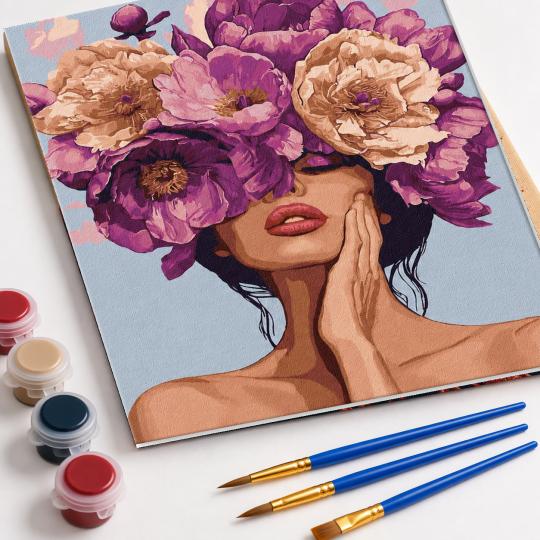 Paint by Numbers with Frame - Flower Lady 40x50 cm, photo 4