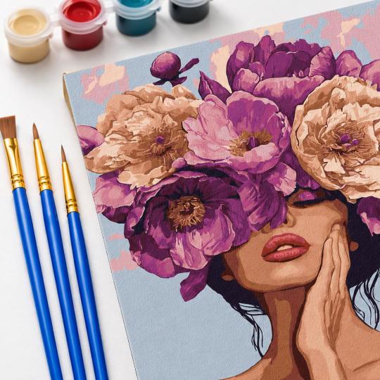 Paint by Numbers with Frame - Flower Lady 40x50 cm, photo 5