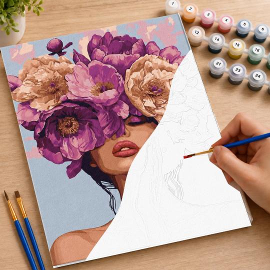 Paint by Numbers with Frame - Flower Lady 40x50 cm, photo 7