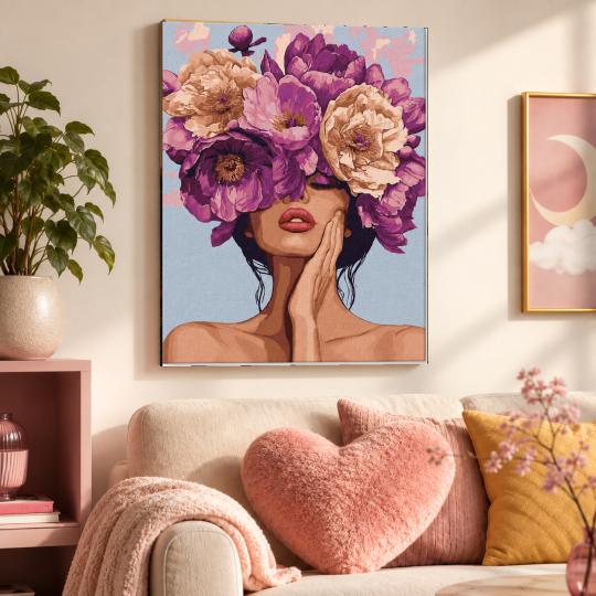 Paint by Numbers with Frame - Flower Lady 40x50 cm, photo 9