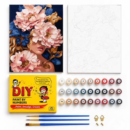 Paint by Numbers with Frame - Floral Charm 40x50 cm, photo 2