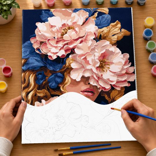Paint by Numbers with Frame - Floral Charm 40x50 cm, photo 6
