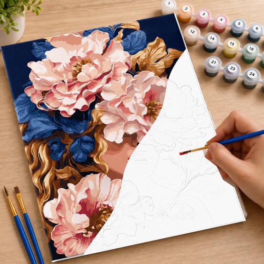 Paint by Numbers with Frame - Floral Charm 40x50 cm, photo 7