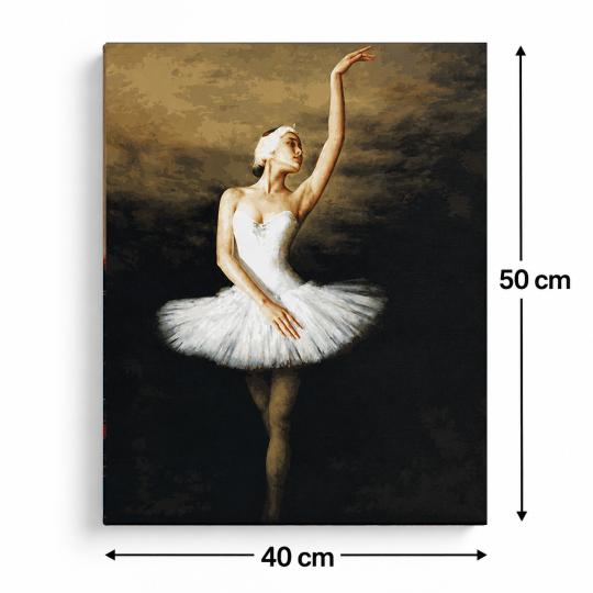 MALOWANIE PO NUMERACH Z RAMĄ Obrazy do malowania - Młoda Baletnica 40x50 cm, zdjęcie 3