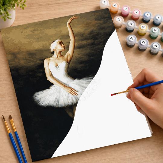 MALOWANIE PO NUMERACH Z RAMĄ Obrazy do malowania - Młoda Baletnica 40x50 cm, zdjęcie 7