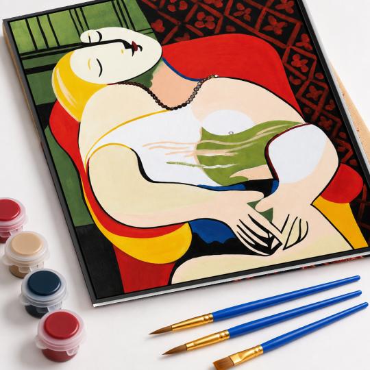 MALOWANIE PO NUMERACH Z RAMĄ Obrazy do malowania - Kobieta Kubizm 40x50 cm, zdjęcie 4