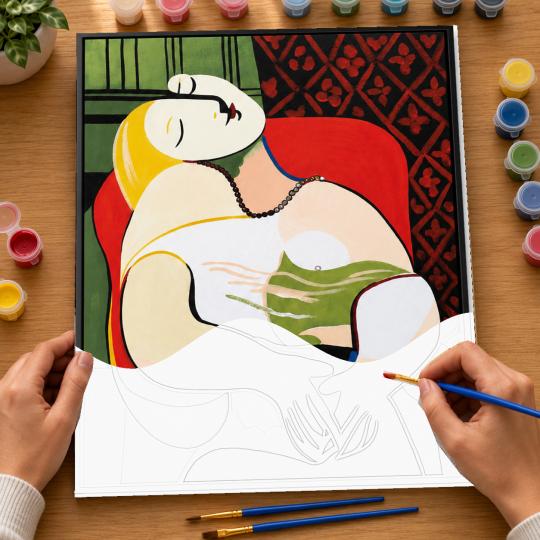 MALOWANIE PO NUMERACH Z RAMĄ Obrazy do malowania - Kobieta Kubizm 40x50 cm, zdjęcie 6