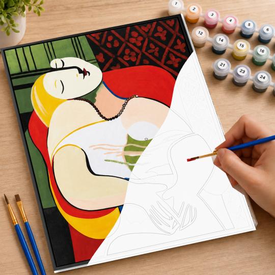 MALOWANIE PO NUMERACH Z RAMĄ Obrazy do malowania - Kobieta Kubizm 40x50 cm, zdjęcie 7