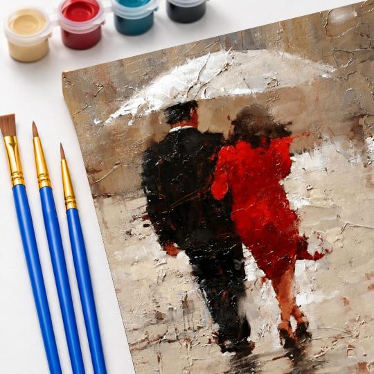 MALOWANIE PO NUMERACH Z RAMĄ Obrazy do malowania - Kroki we dwoje 40x50 cm, zdjęcie 5