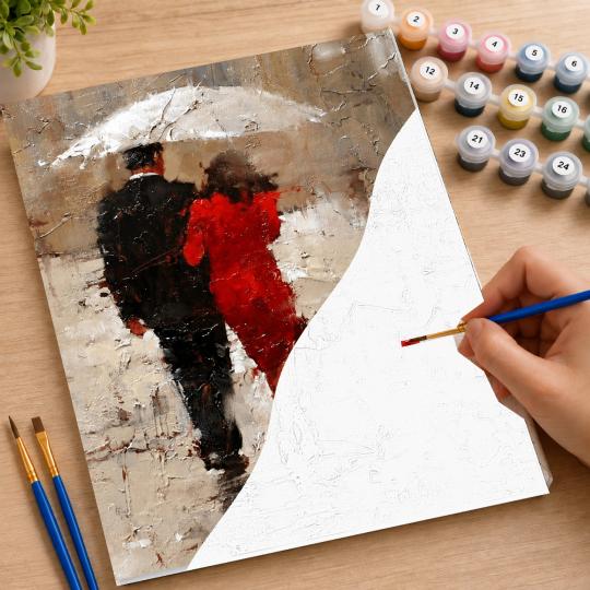 MALOWANIE PO NUMERACH Z RAMĄ Obrazy do malowania - Kroki we dwoje 40x50 cm, zdjęcie 7