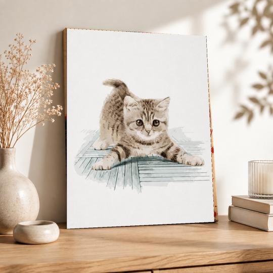MALOWANIE PO NUMERACH Z RAMĄ Obrazy do malowania - Niezdarny Kot 40x50 cm, zdjęcie 8