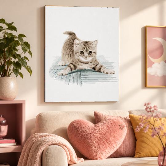 MALOWANIE PO NUMERACH Z RAMĄ Obrazy do malowania - Niezdarny Kot 40x50 cm, zdjęcie 9