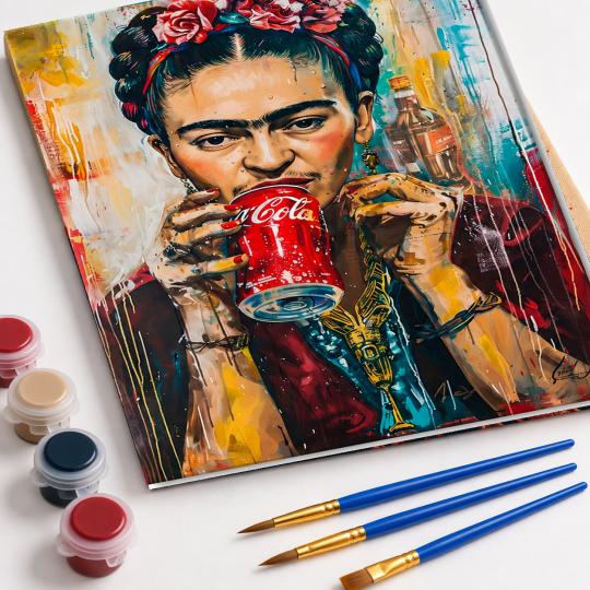 Paint by Numbers with Frame - Frida Coca-Cola 40x50 cm, photo 4